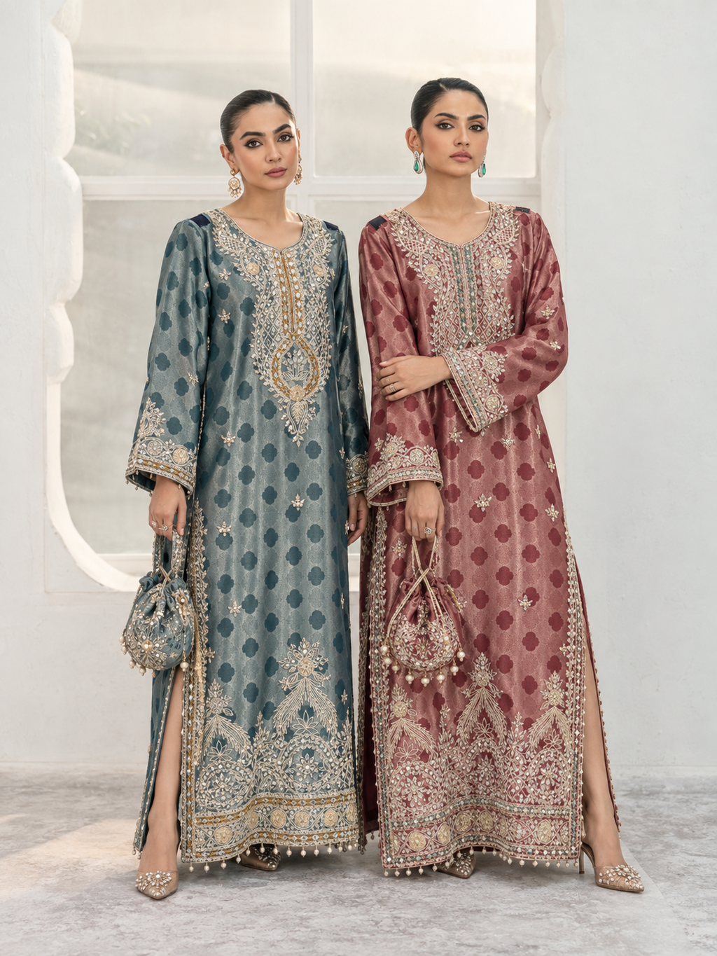 Gulnaar Long Side Slit Dress